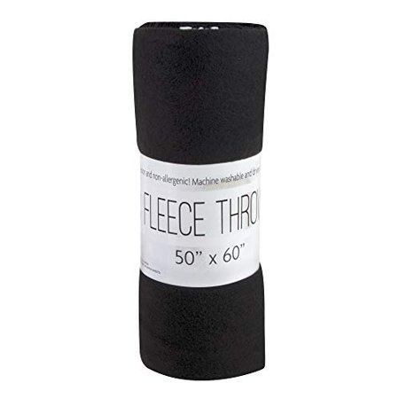 Single Solid Color Hypoallergenic 60”L X 50”W Fleece Throw Blanket for Fall  Winter  Spring  Summer  Men  Women  Children & Pets in Black