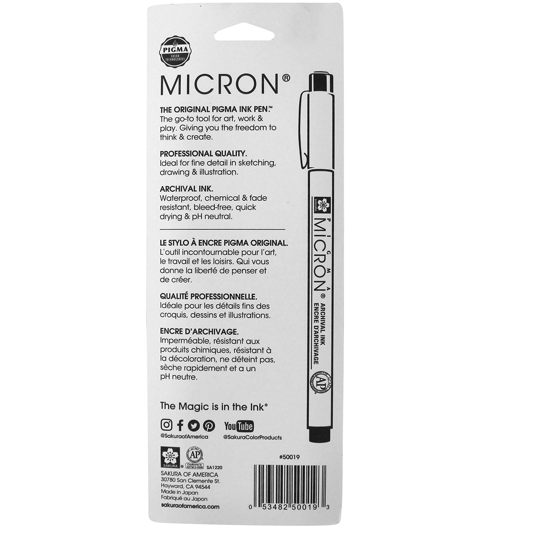 Pigma Micron Pens, Size 005 Extra Fine Point, Black, 3-Pack, Blister Pack