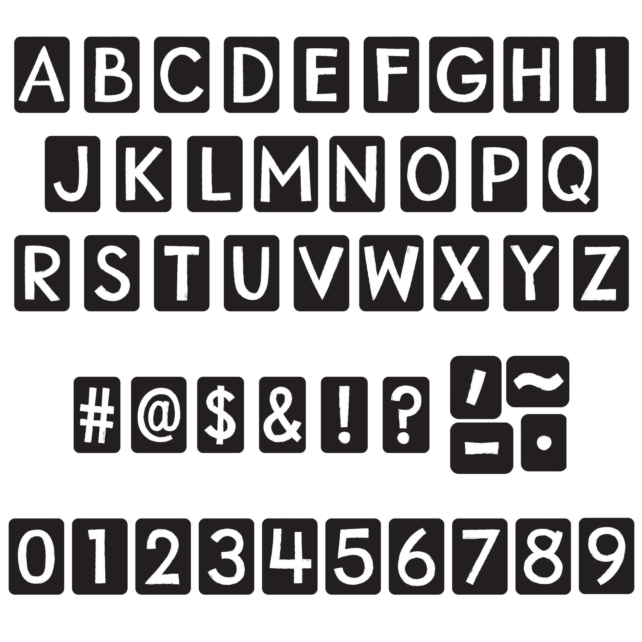 Black 4" Tiles Uppercase Ready Letters®, 150 Pieces