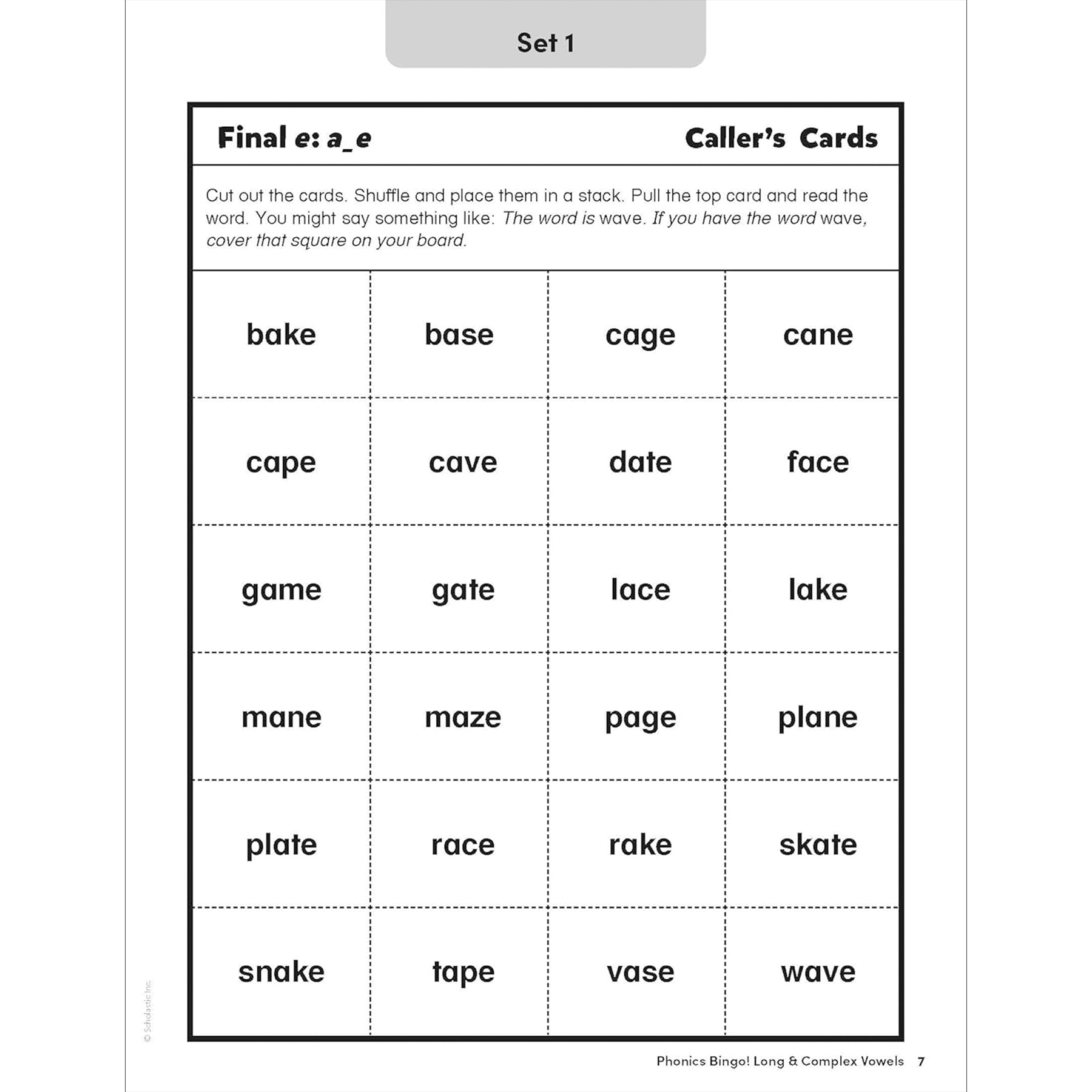 Phonics Bingo: Long & Complex Vowels Activity Book