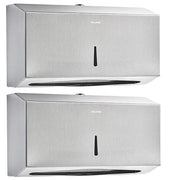 Stainless Steel Brushed C-Fold/Multi-Fold Paper Towel Dispenser 2 Pack