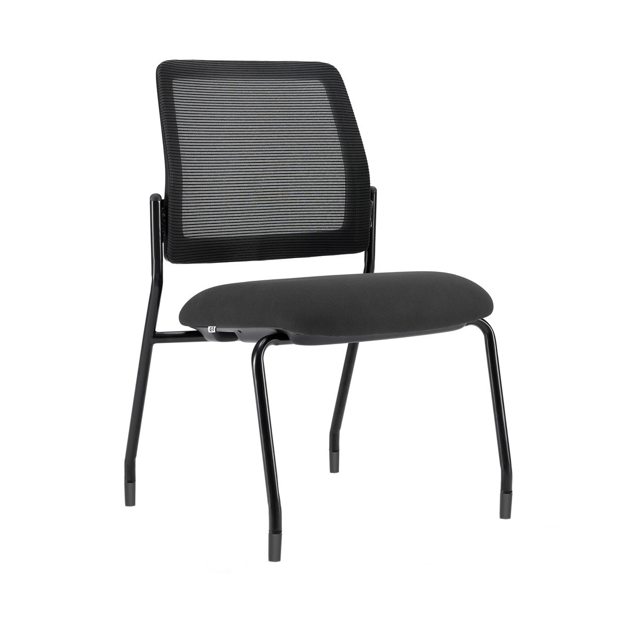 OfficeSource Starlight Armless Stacking Chair - Black Fabric