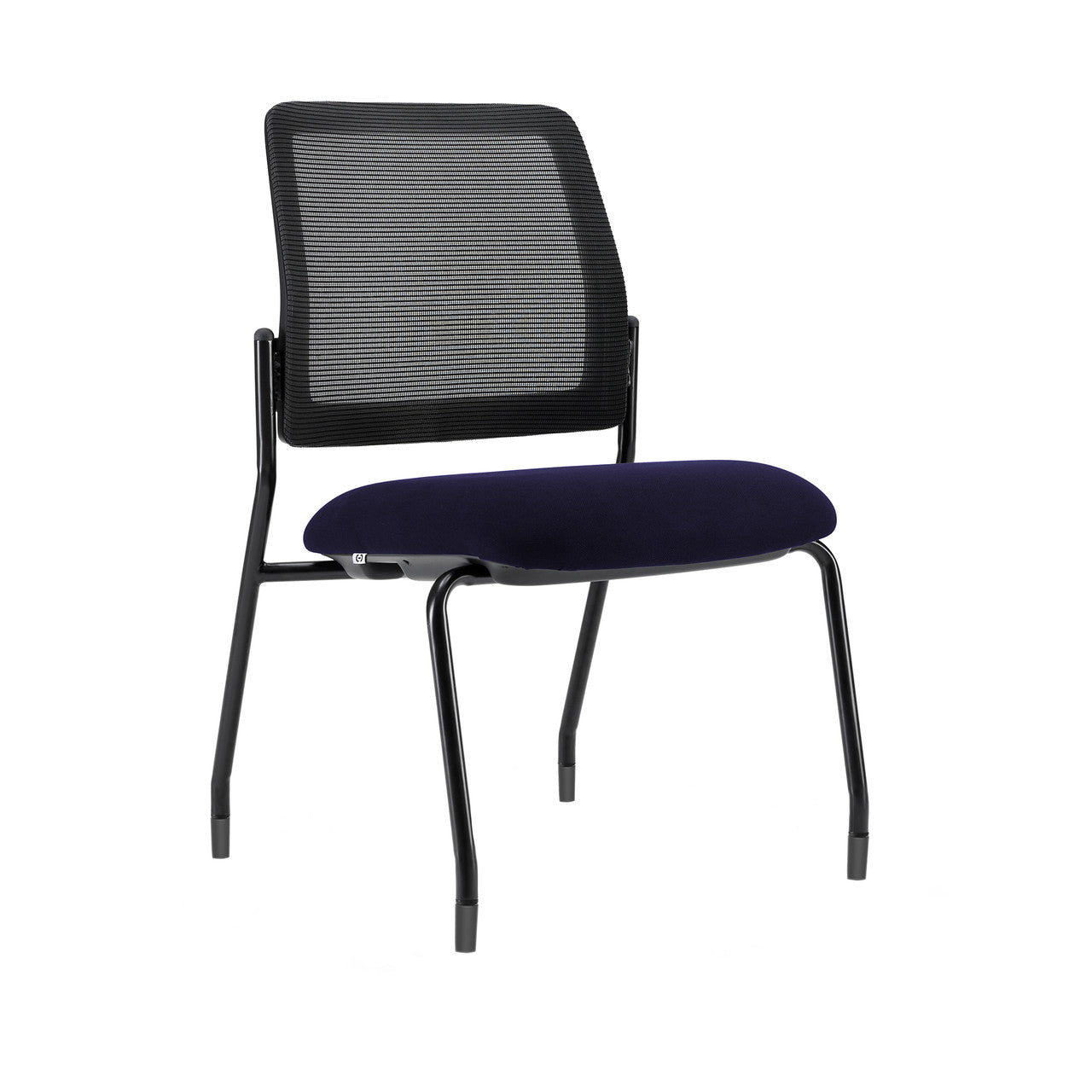 OfficeSource Starlight Armless Stacking Chair - Navy Fabric