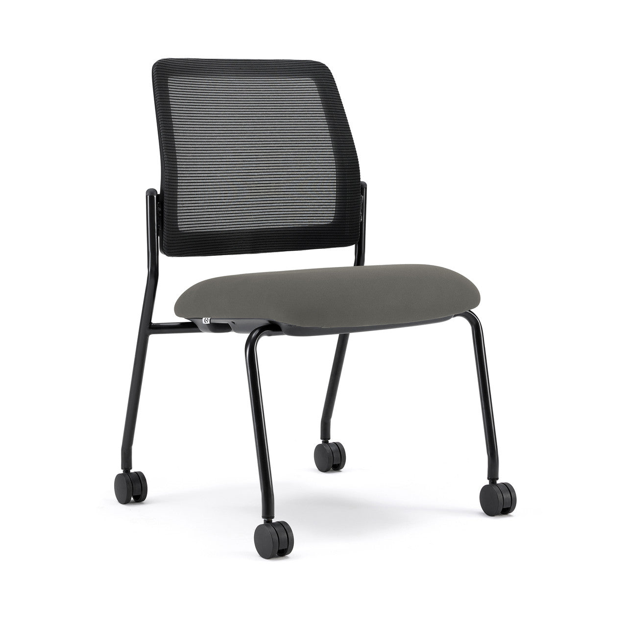 OfficeSource Starlight Armless Stacking Chair - Light Gray Fabric