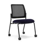 OfficeSource Starlight Armless Stacking Chair - Navy Fabric