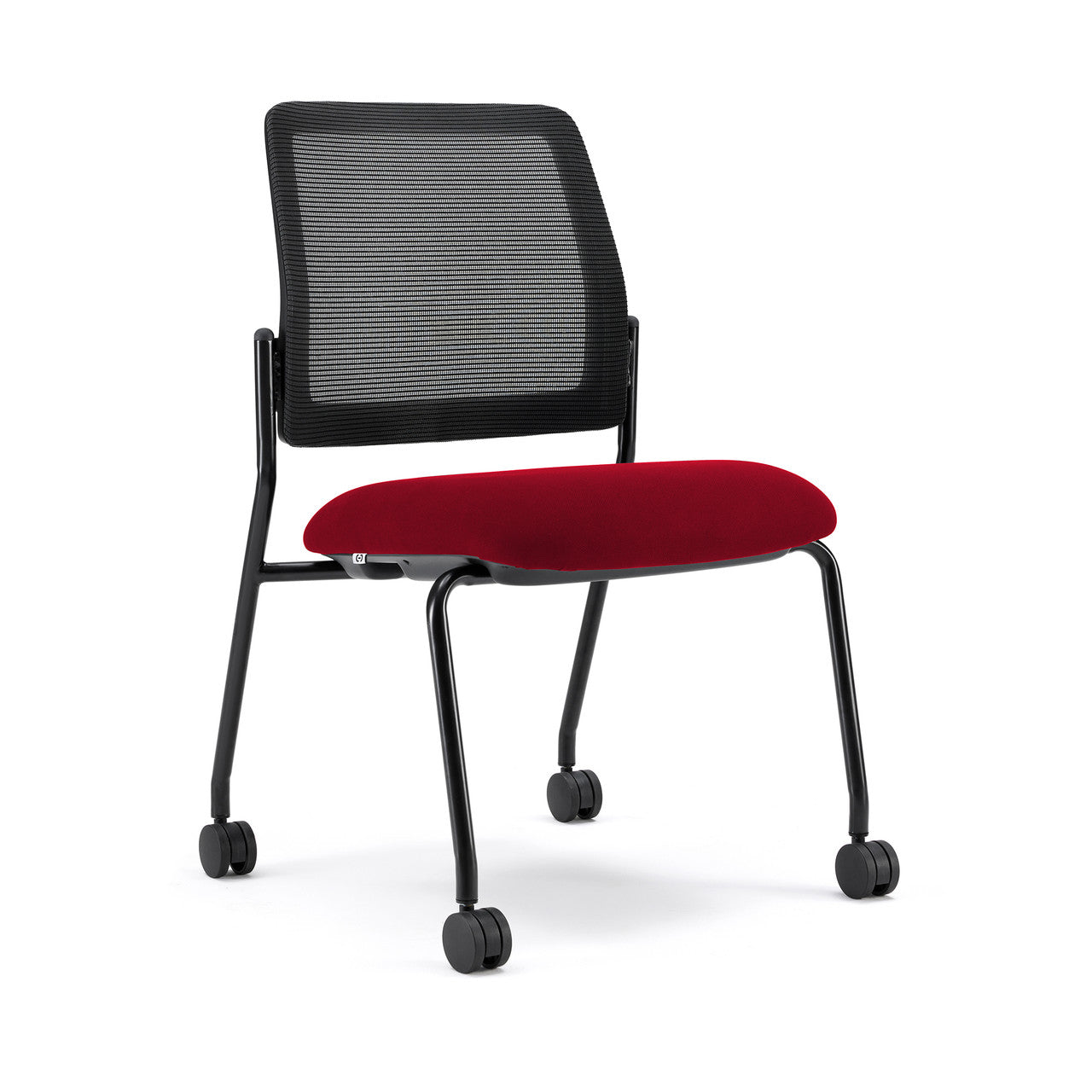 OfficeSource Starlight Armless Stacking Chair - Red Fabric