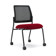 OfficeSource Starlight Armless Stacking Chair - Red Fabric