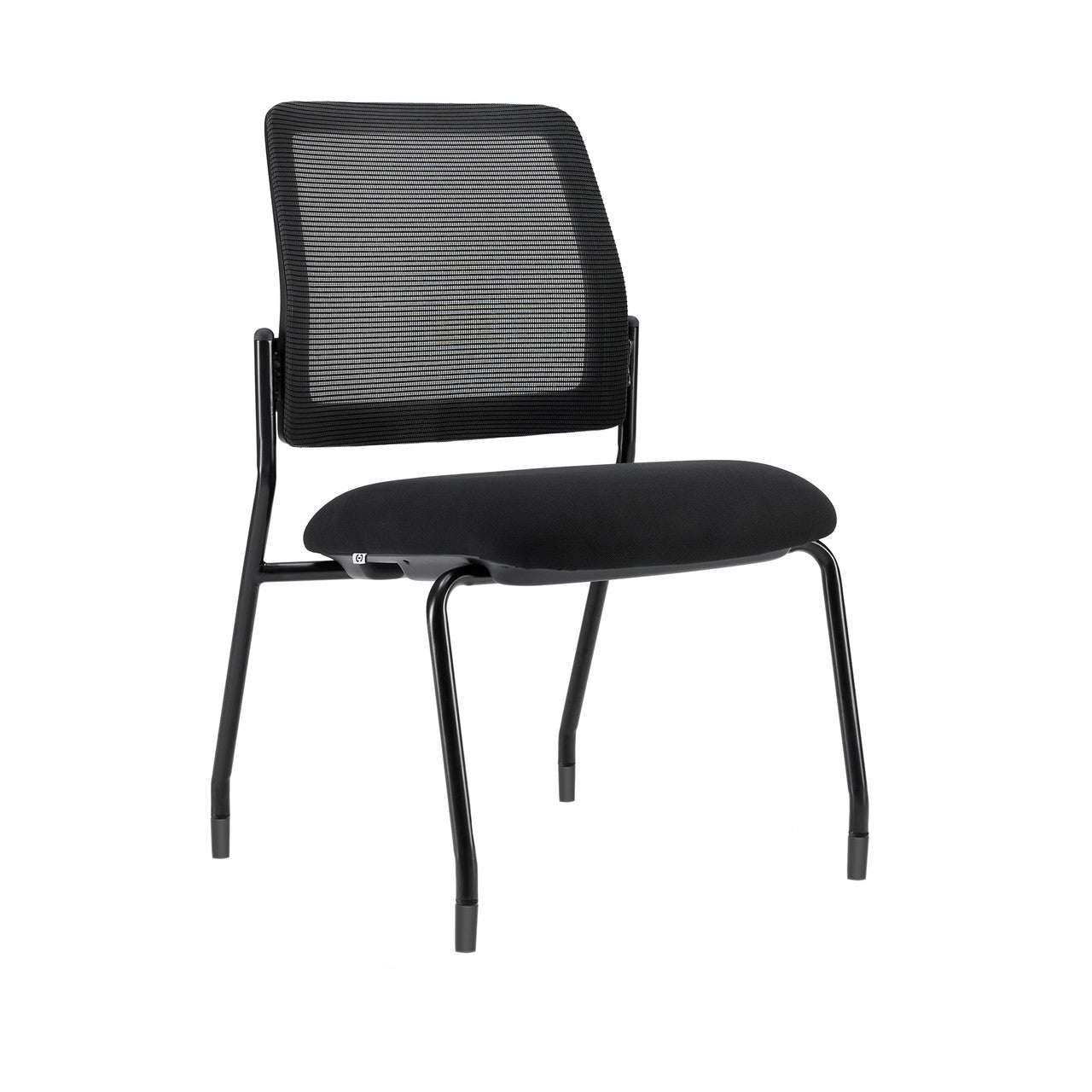 OfficeSource Starlight Armless Stacking Chair - Charcoal Fabric