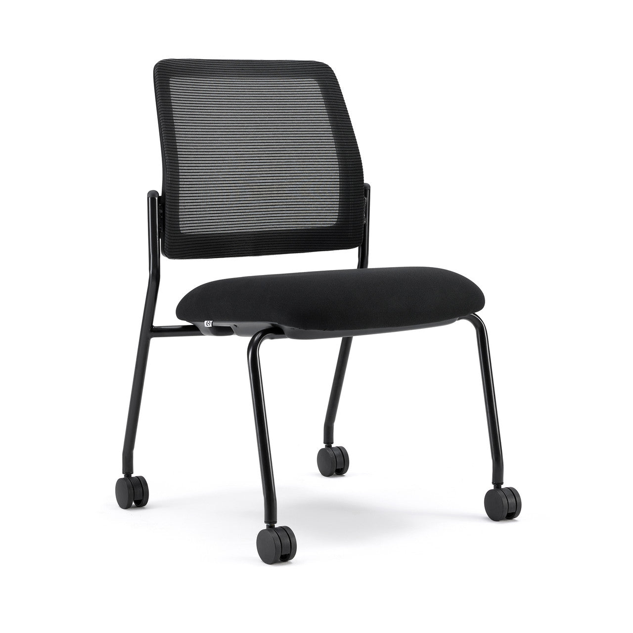 OfficeSource Starlight Armless Stacking Chair - Charcoal Fabric