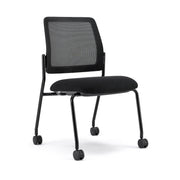 OfficeSource Starlight Armless Stacking Chair - Charcoal Fabric