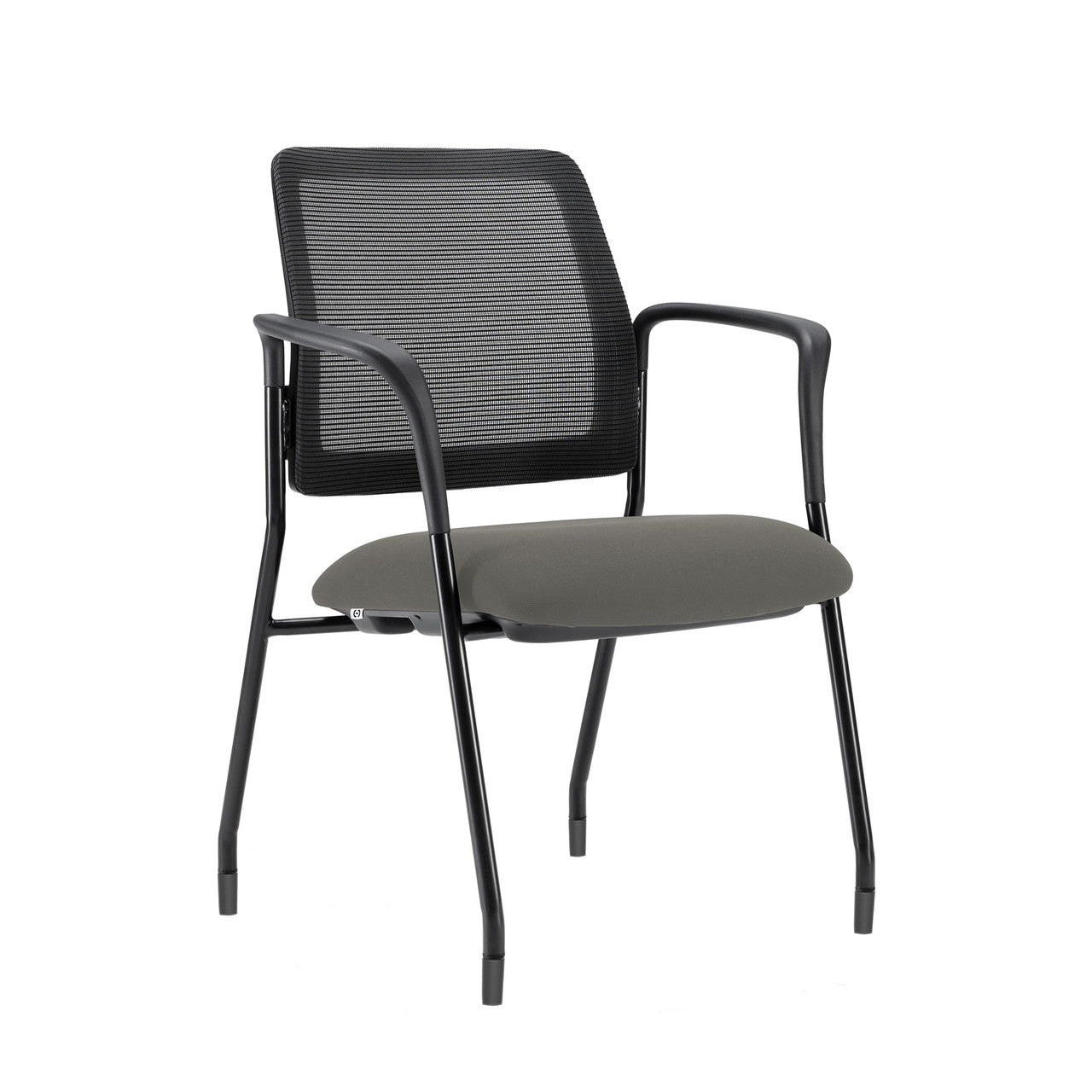 OfficeSource Starlight Stacking Chair with Arms - Light Gray Fabric