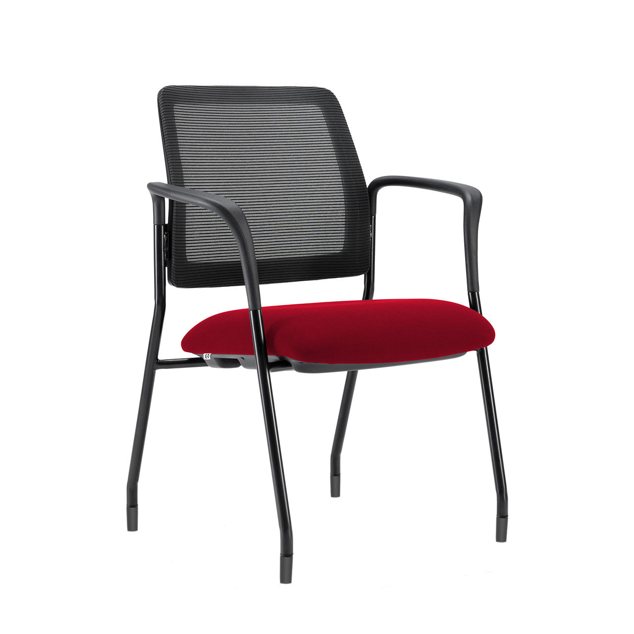 OfficeSource Starlight Stacking Chair with Arms - Red Fabric