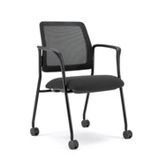 OfficeSource Starlight Stacking Chair with Arms - Charcoal Fabric