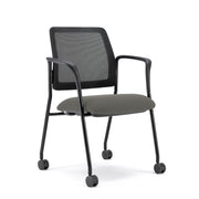OfficeSource Starlight Stacking Chair with Arms - Light Gray Fabric