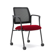 OfficeSource Starlight Stacking Chair with Arms - Red Fabric
