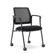 OfficeSource Starlight Stacking Chair with Arms - Black Fabric