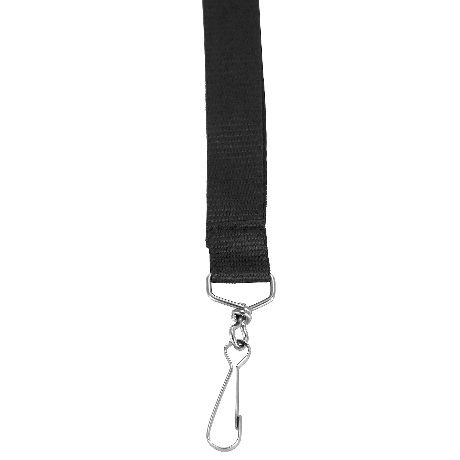Recycled PET Lanyard, Flat Style, J Hook, Black