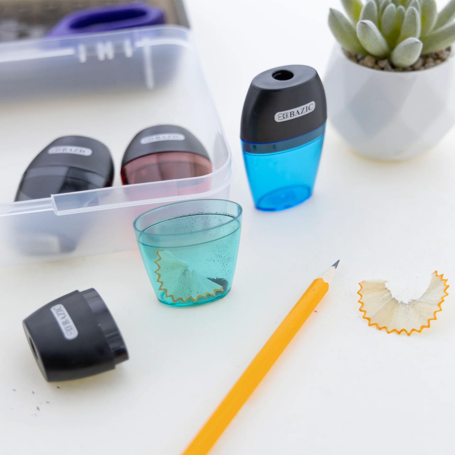Axel Sharpener with Receptacle, Assorted Colors, 1 Count