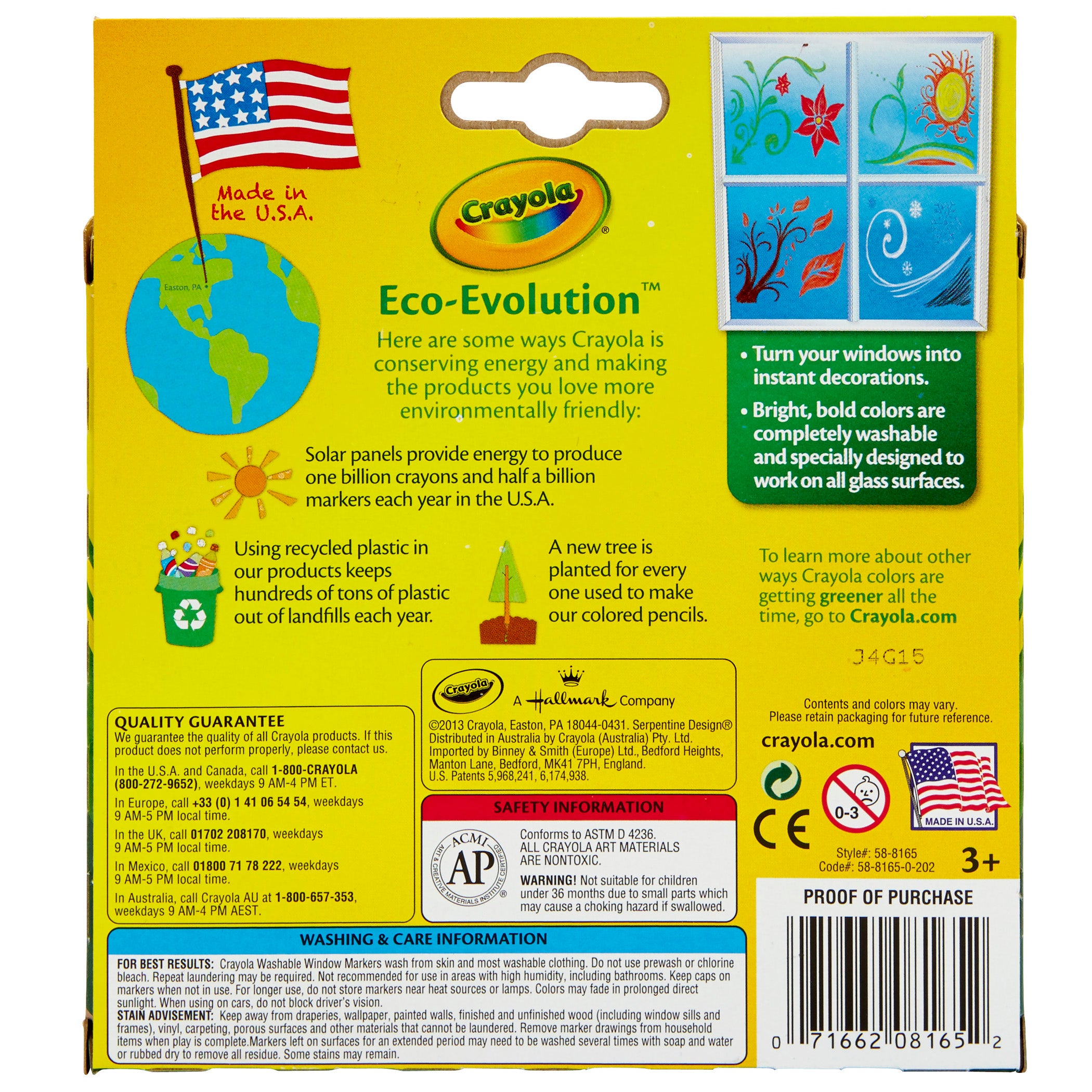 Washable Window Markers, 8 Count
