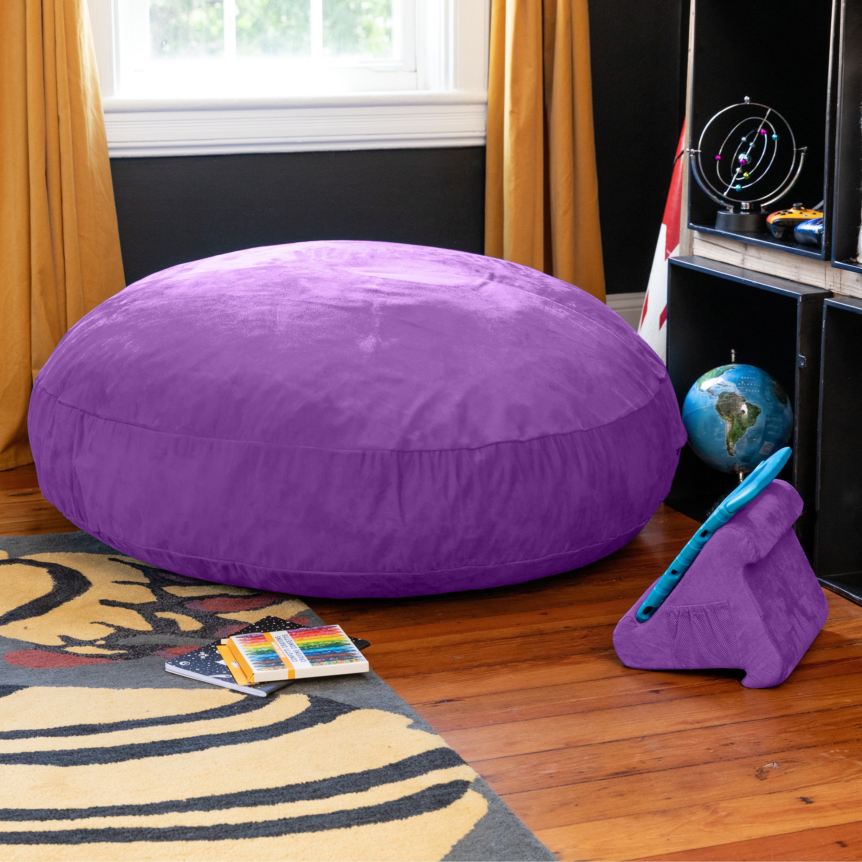 Jaxx Cocoon 4 Foot Bean Bag Chair and Crash Pad, Grape