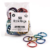 Book Rings - Assorted Metallic Colors, 50 Rings, 1"