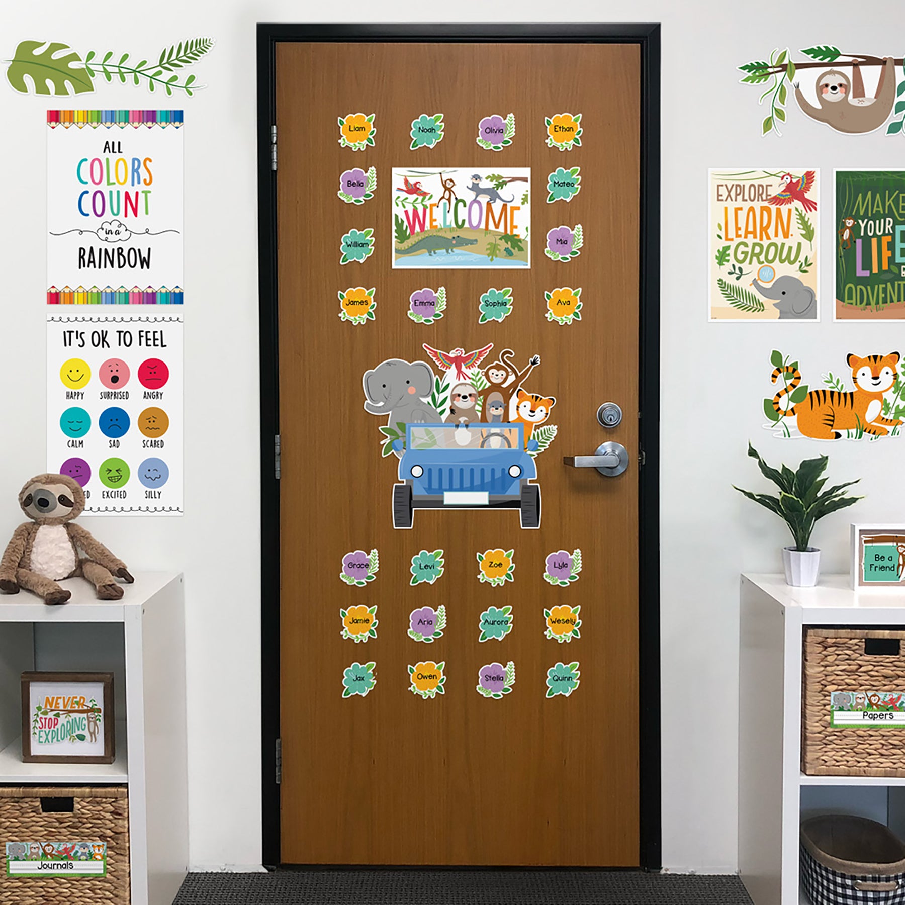 Jungle Friends Bulletin Board Set, 48 Pieces