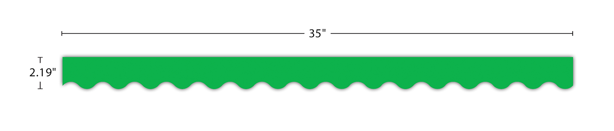 Green Scalloped Border Trim