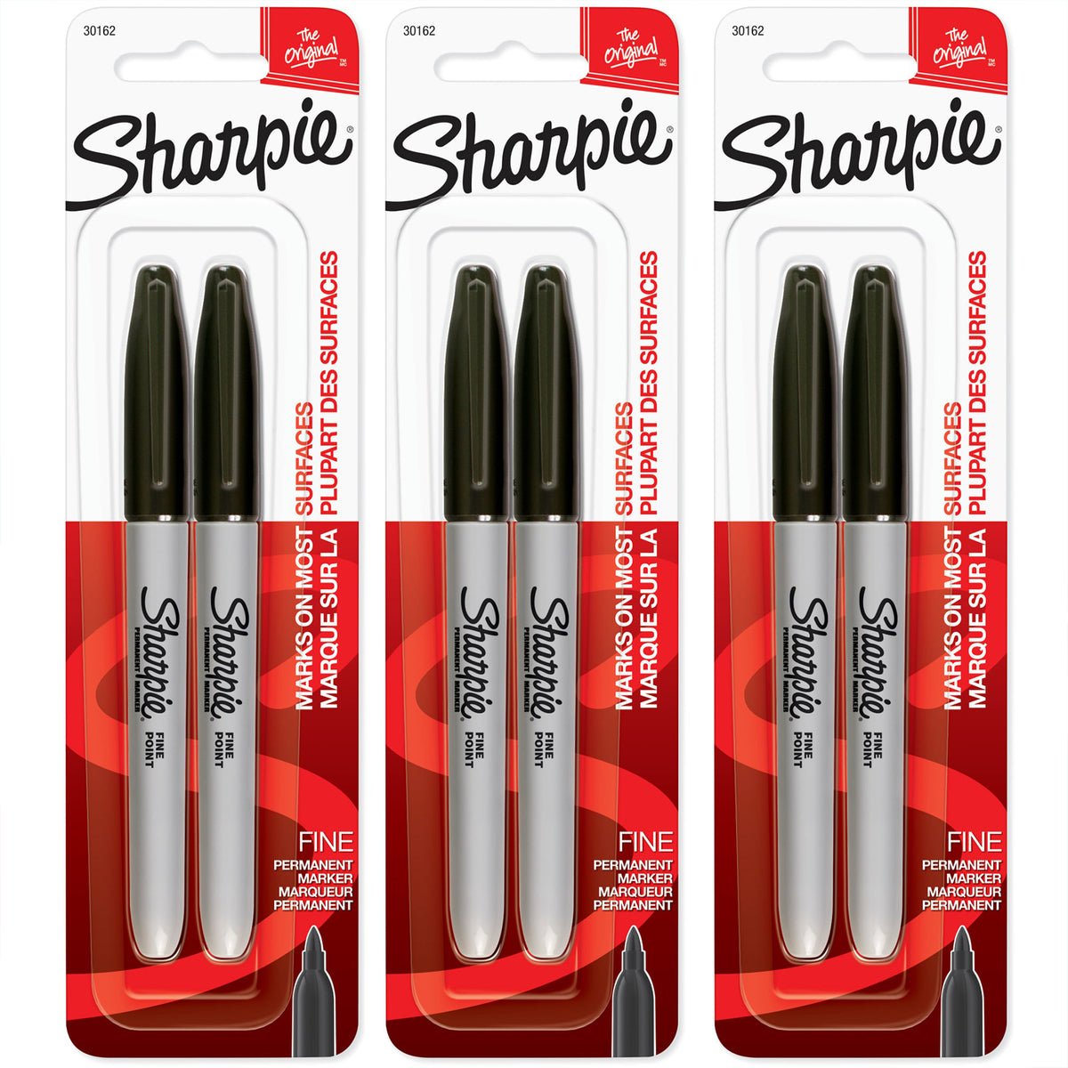 (3 PK) 2 FINE POINT MARKERS BLK