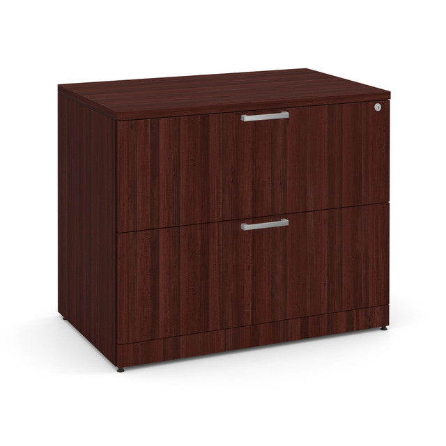 OfficeSource Laminate Lateral Files 2 Drawer Lateral File - Mahogany
