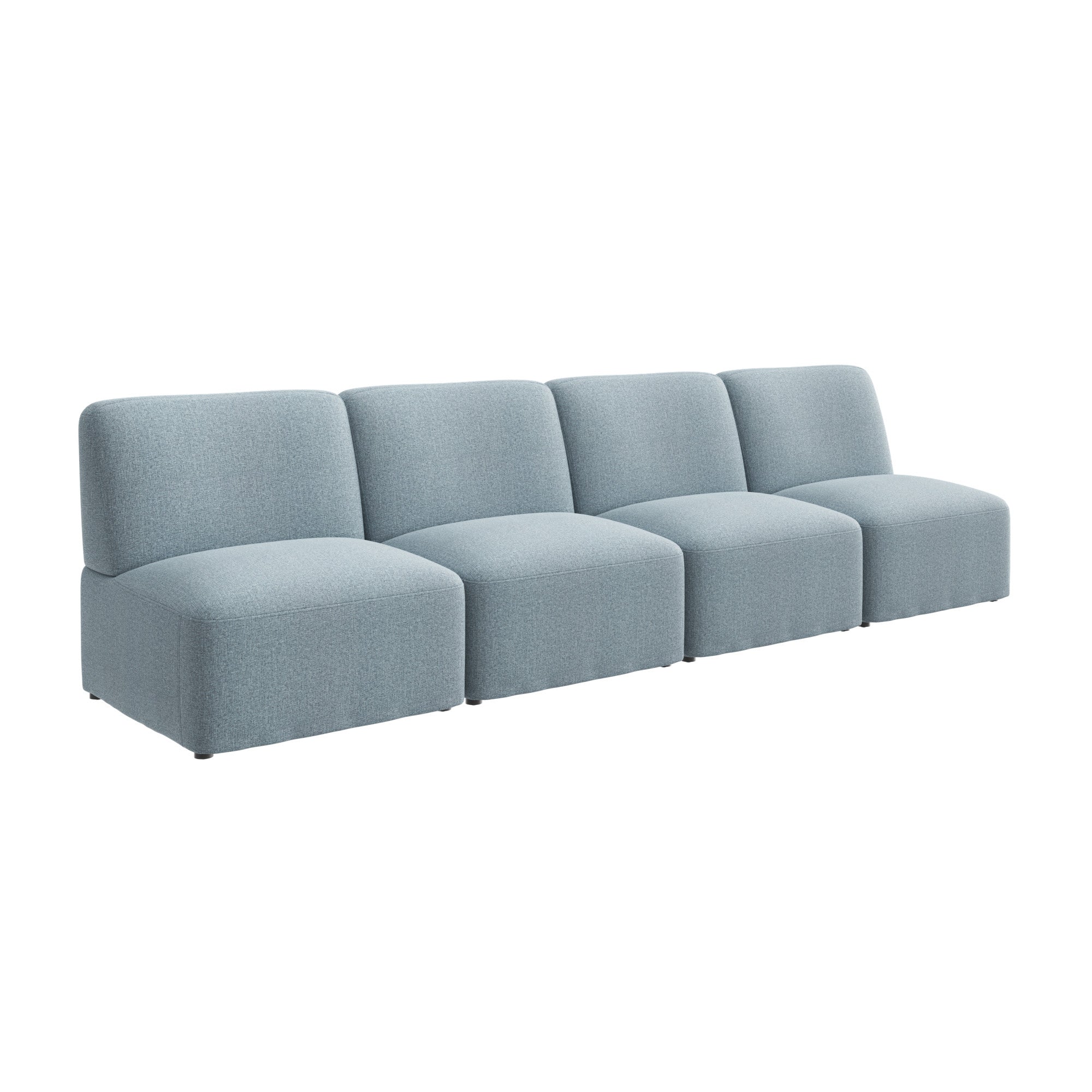Bush Business Furniture Assemble Modular 4 Seater Sectional Lounge Sofa in Mist Fabric - 119.68" Width x 30.51" Depth x 29.92" Height