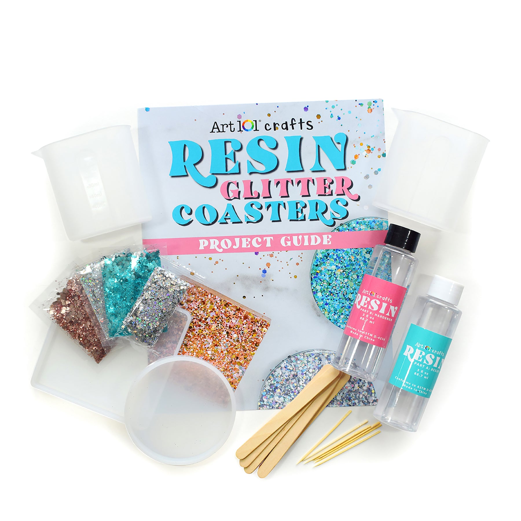 Resin Glitter Coaster Kit
