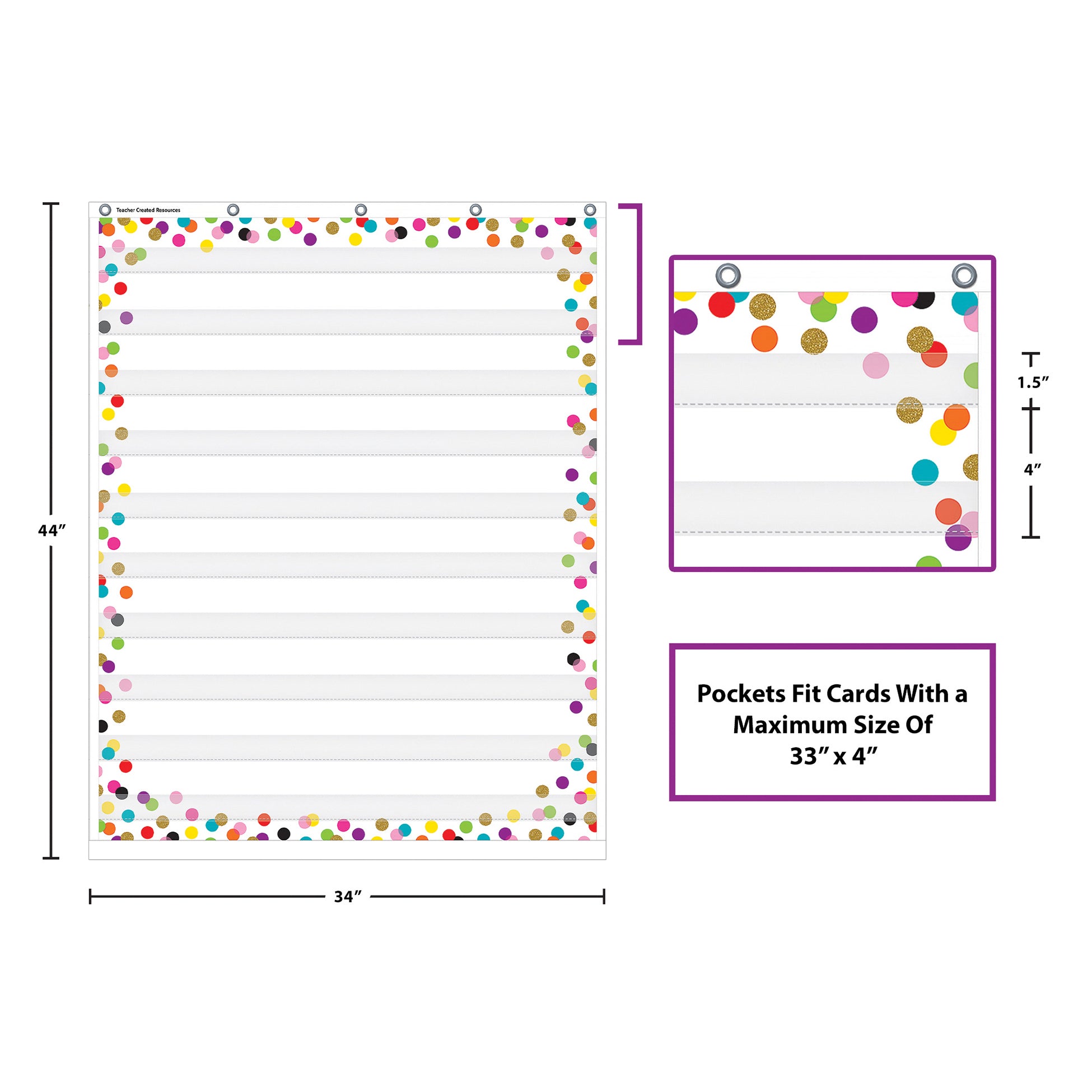 Confetti 10 Pocket Chart (34" x 44")