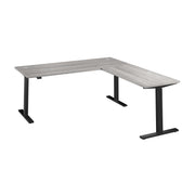 Bush Business Furniture Move 60 Series 72W Height Adjustable L Shaped Standing Desk in Platinum Gray with Black Base - 71.02" Width x 76.97" Depth x 27.44" Height
