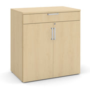 OfficeSource Laminate Buffet Credenza with Top Drawer and Doors - Maple