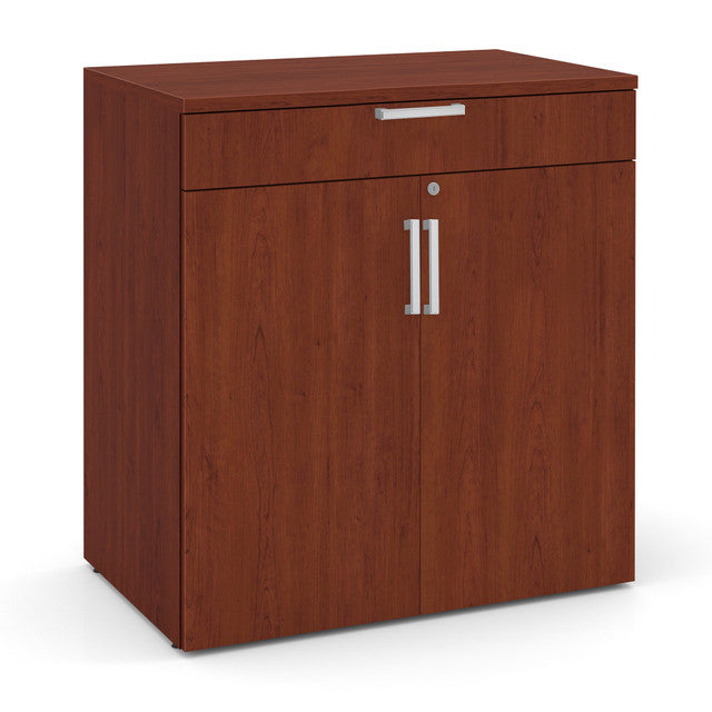 OfficeSource Laminate Buffet Credenza with Top Drawer and Doors - Cherry