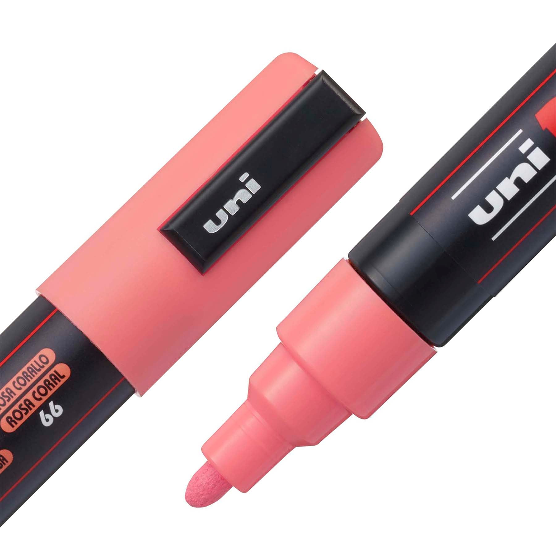 uni® POSCA PC-5M Water-Based Paint Markers, Reversible Medium Tip (1.8-2.5mm), Coral Pink