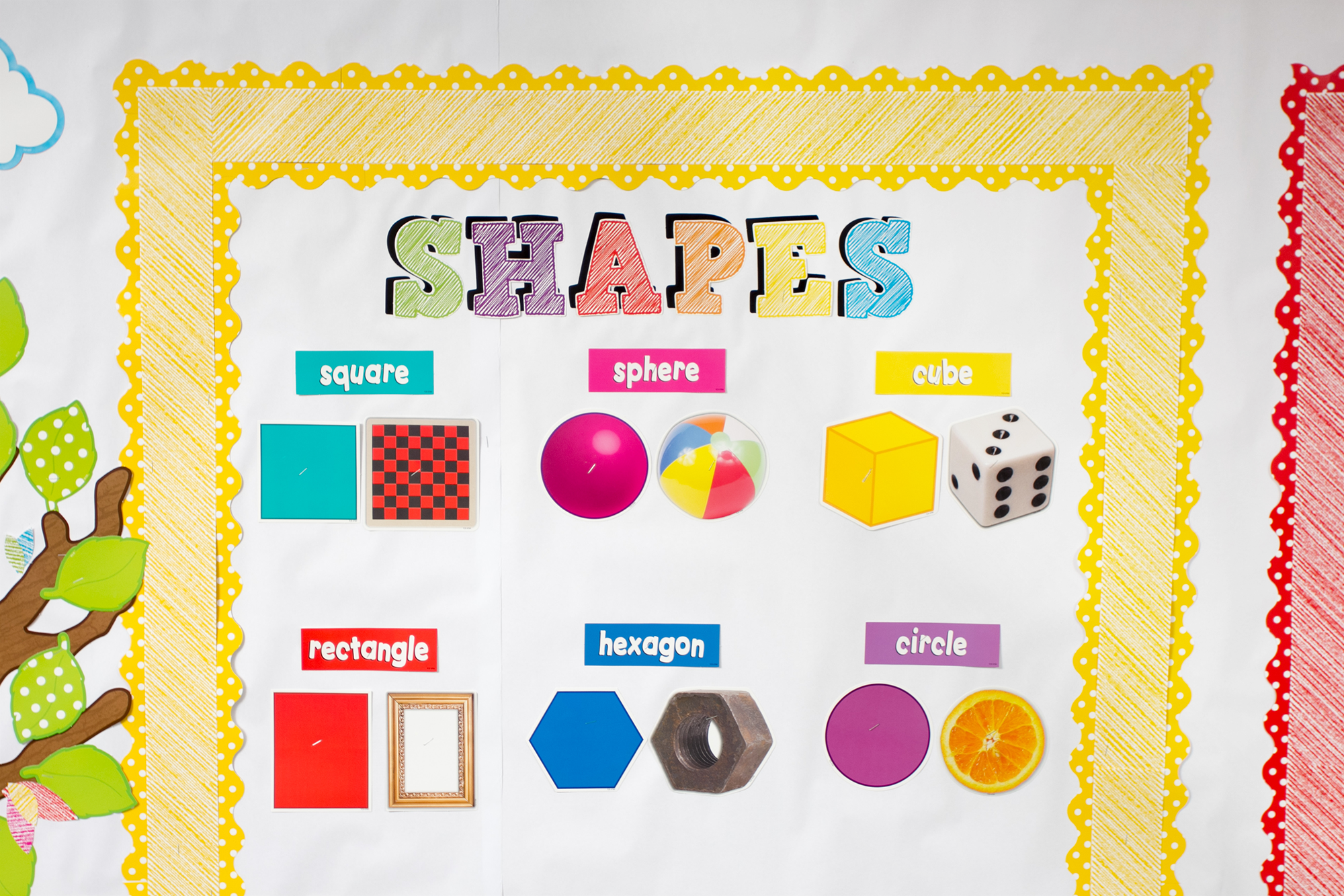 Yellow Polka Dots Scalloped Border Trim