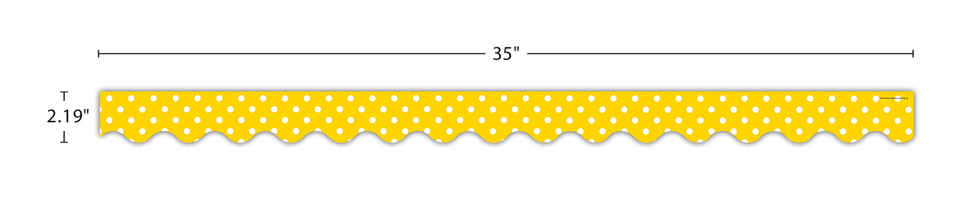 Yellow Polka Dots Scalloped Border Trim
