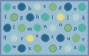 KIDSoft Alphabet Dots Literacy Seating Rug - 6ft x 9ft - Rectangle - Blue