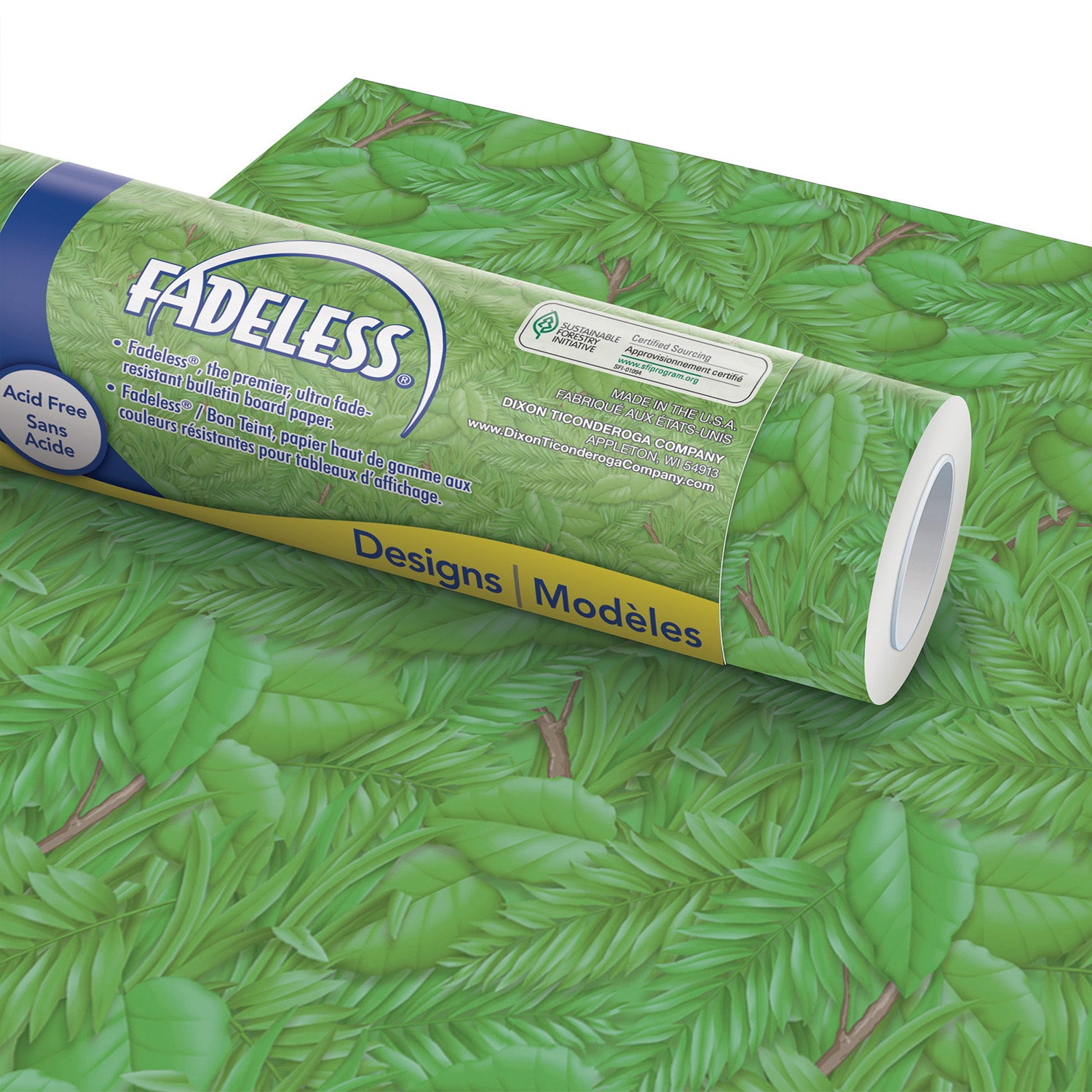 Bulletin Board Art Paper, Tropical Foliage, 48" x 12', 4 Rolls