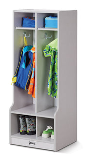 Rainbow Accents® 2 Section Coat Locker with Step   - Gray