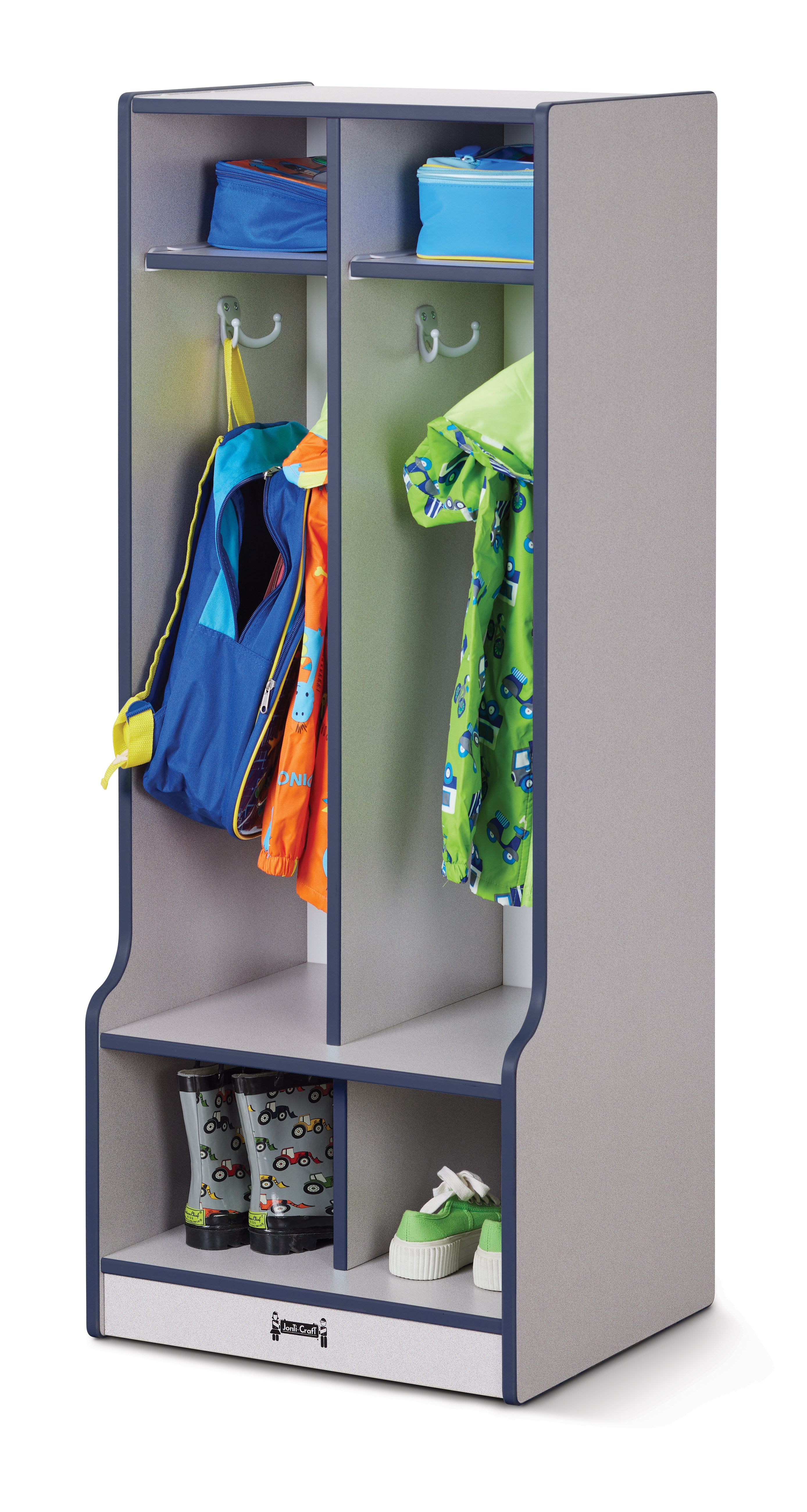 Rainbow Accents® 2 Section Coat Locker with Step - Navy
