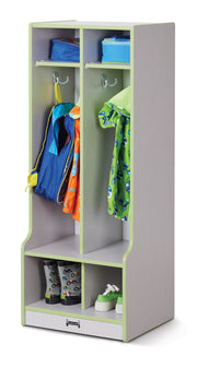 Rainbow Accents® 2 Section Coat Locker with Step  - Key Lime Green