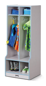 Rainbow Accents® 2 Section Coat Locker with Step  - Coastal Blue