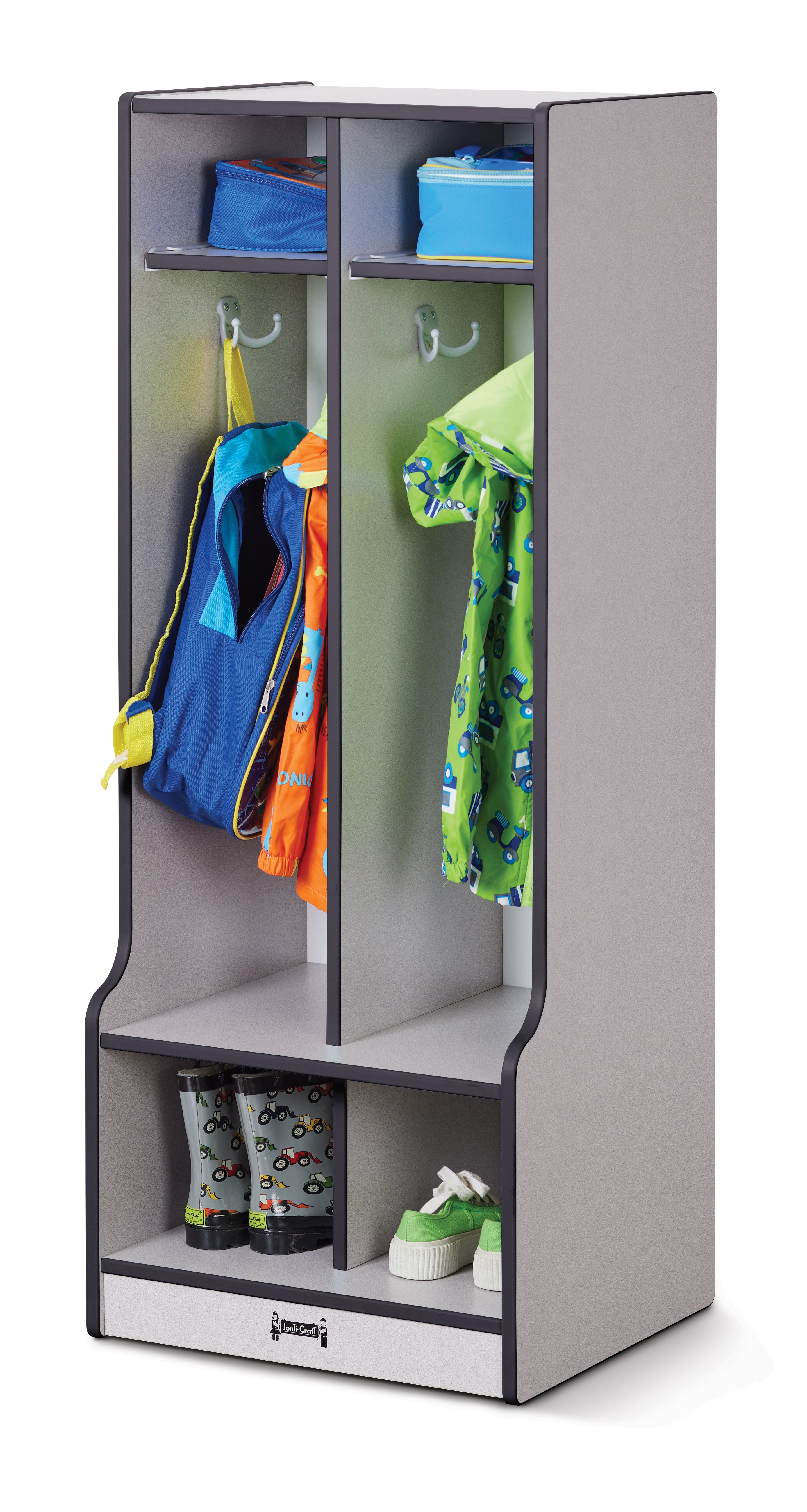 Rainbow Accents® 2 Section Coat Locker with Step - Black