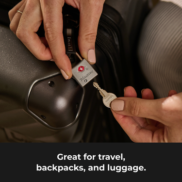 7/8in (22mm) Wide Solid Metal TSA-Approved Luggage Lock; 4-Pack