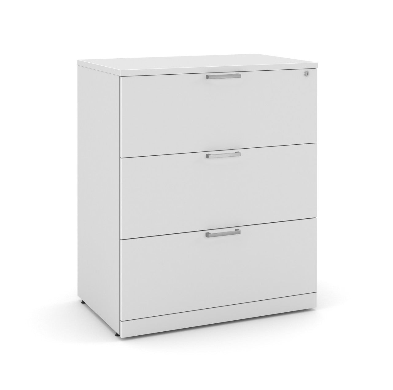 OfficeSource Laminate Lateral Files 3 Drawer Lateral File Cabinet - White