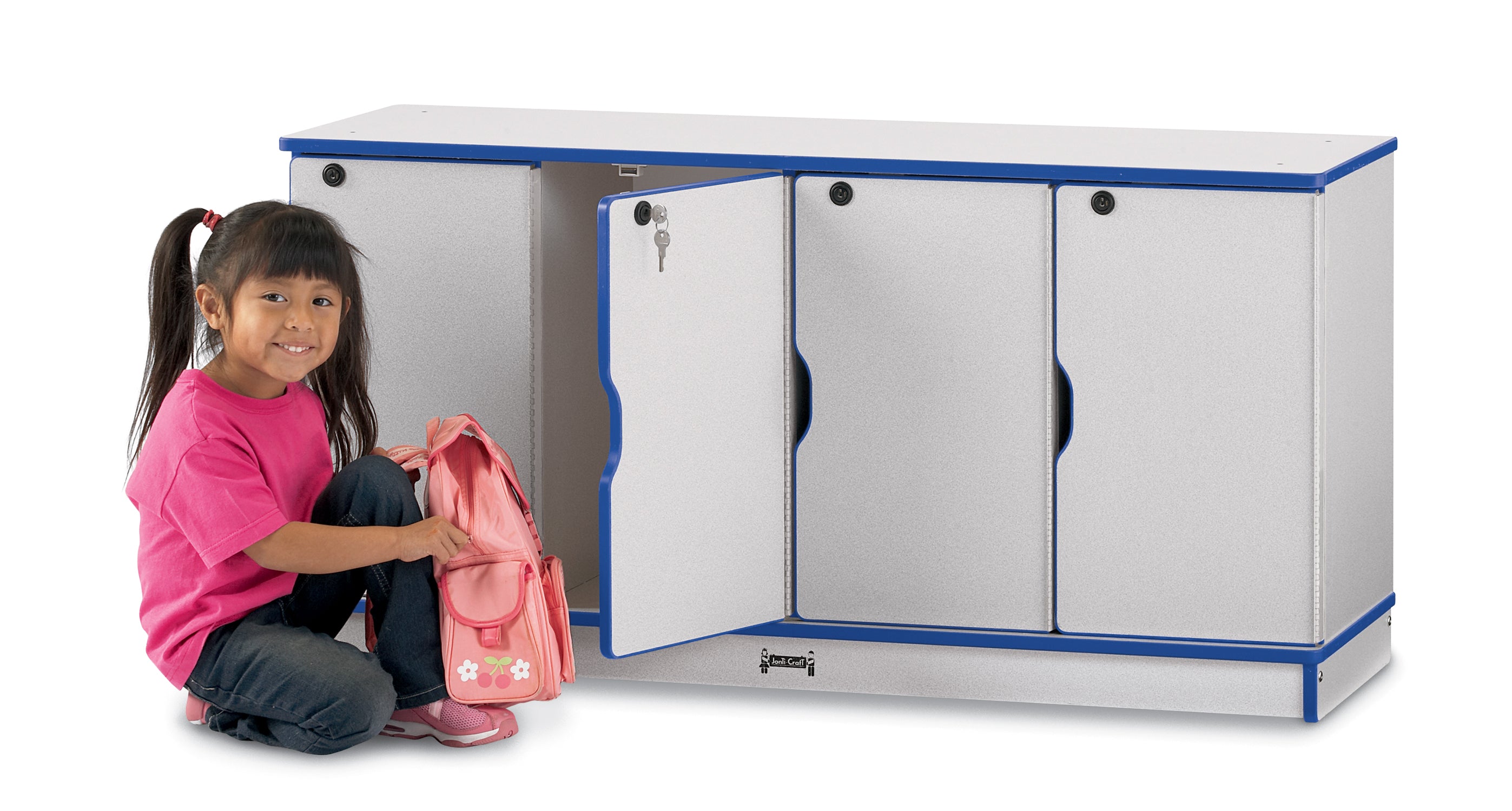 Rainbow Accents® Stacking Lockable Lockers -  Single Stack - Blue