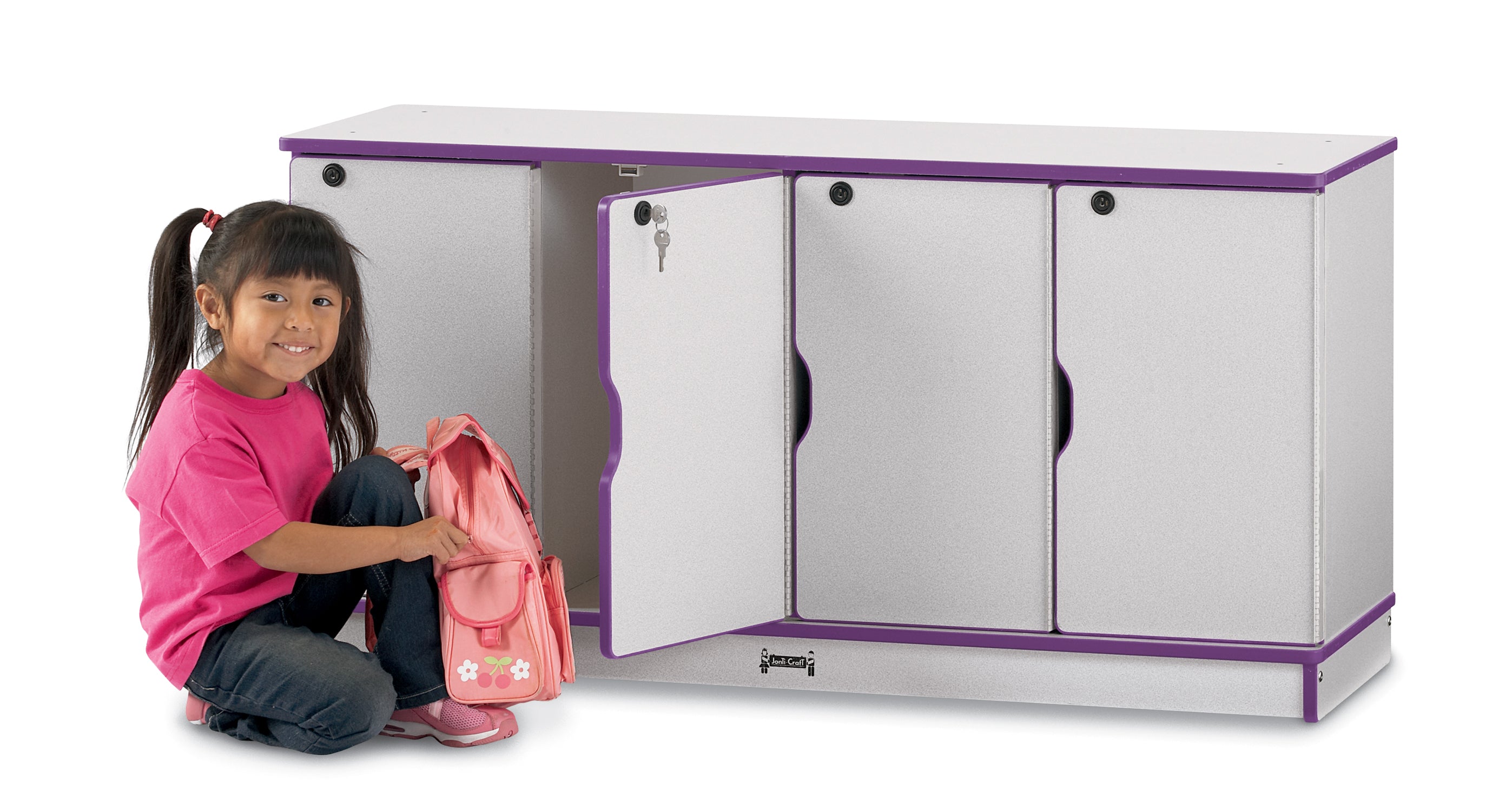 Rainbow Accents® Stacking Lockable Lockers -  Single Stack - Purple