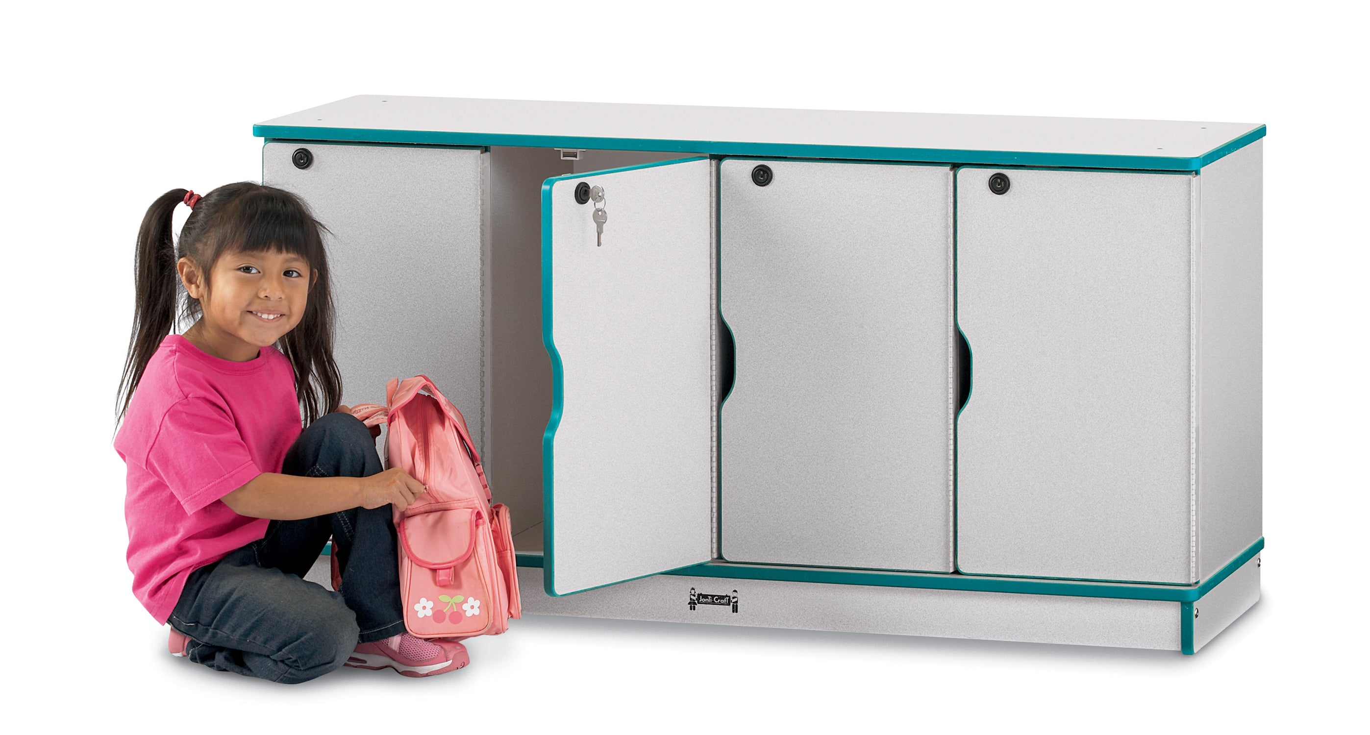 Rainbow Accents® Stacking Lockable Lockers -  Single Stack - Teal